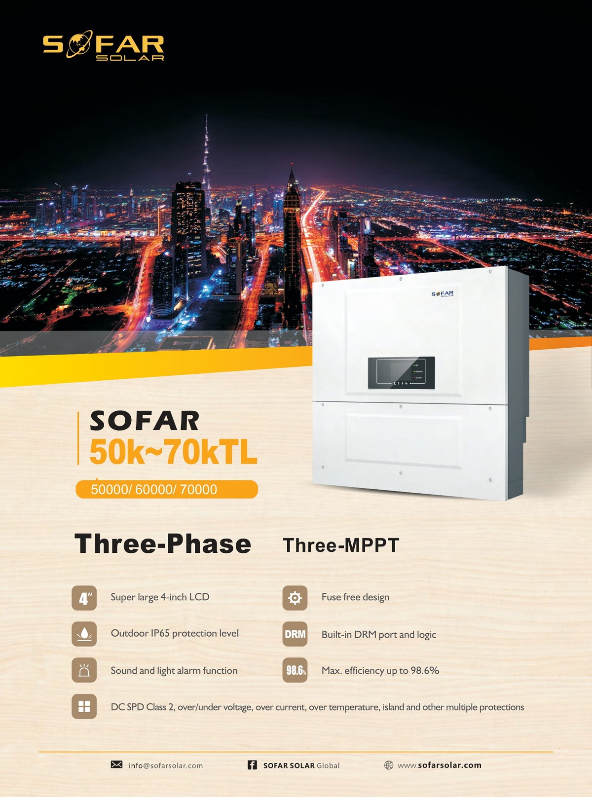 Datasheet inverter Sofar 60kW 60000TL
